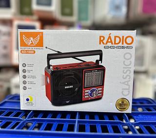 ￼Rádio Retrô Portátil AD-1088 com Bluetooth, AM/FM/SW, USB e Bateria Recarregável – Som Claro e Antena Externa