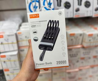 Carregador Portátil Power Bank 20.000 Para iPhone E Android Agold BTE-05