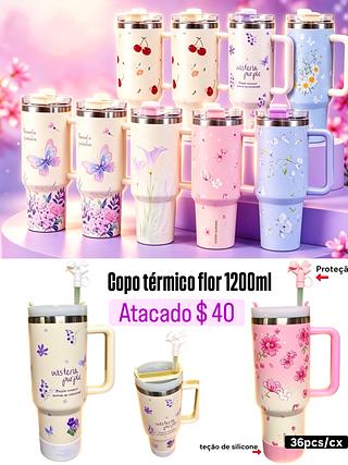 Copo térmico 1200ml flor