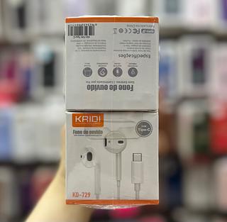 Fone com fio, entrada type-C , kaidi kd-729