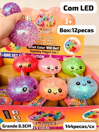 SQUISHY BAOZI grande 8.5CM com led独角兽金粉爆灯