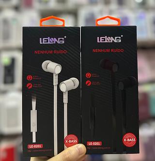 Fone com fio borracha lelong le-0201