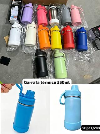 Garrafa térmico 350ml + capa liso