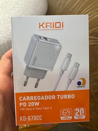 Carregador Turbo PD 20W Kaidi KD-670CC